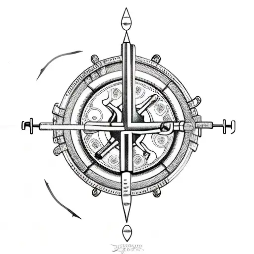 Diver With Spear Black And Gray Realism