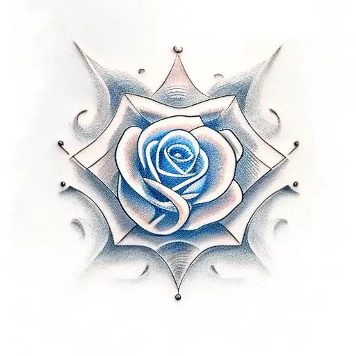 Anchor With Blue Rose