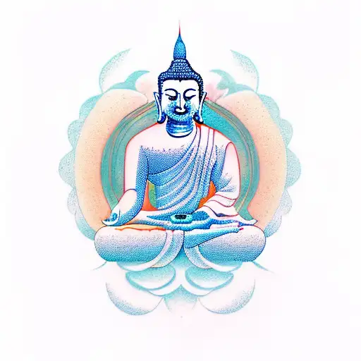 Buddha Meditating In Space