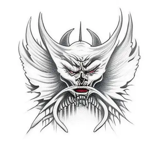 Demon Holding On To Angels Leg Who Is Trying To Fly Away Who Is Struggling Looking Down At The Demon