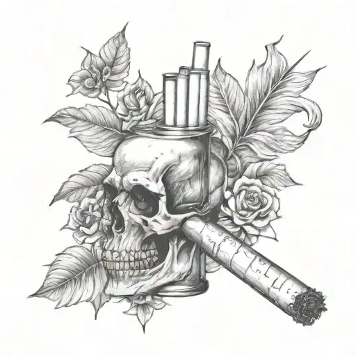 Skull Cigarette Alchol Sunset
