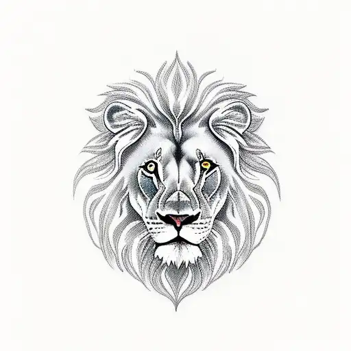 Lion With Doe Sitting On Nose