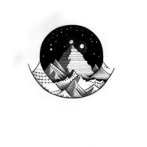A Mountain In The Night Sky