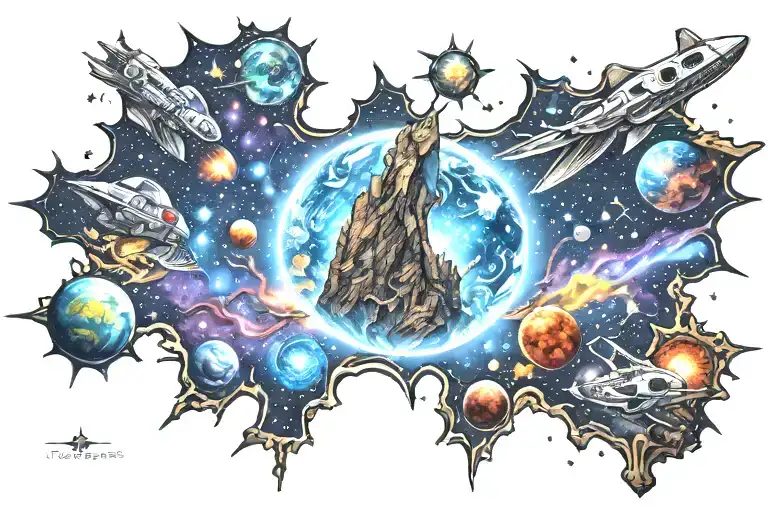 Colorful Cosmic Milky Way Family