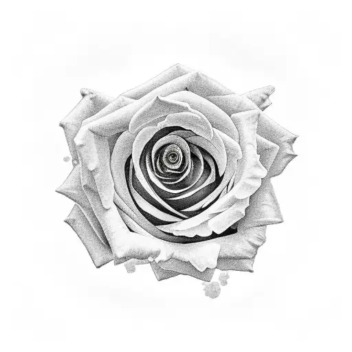 Rose With The Stem As Sapphire