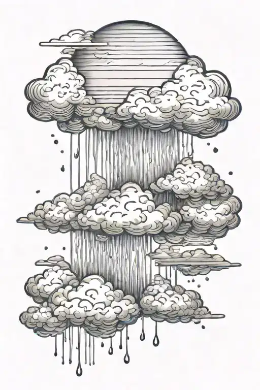 Rainy Cloud With Rain And A Sun Above The Clouds