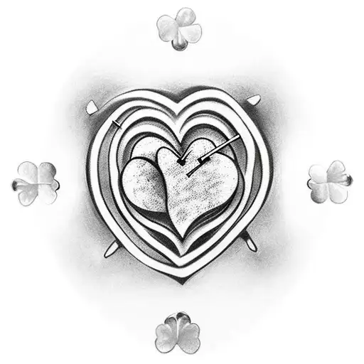 Heart Four Leaf Clover Clock 333 Family