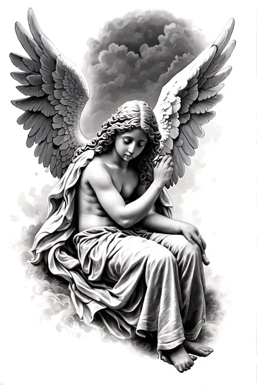 My Brothers Keeper Angel With Protective Wings Surrounded