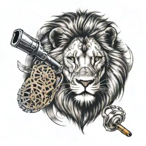 Lion And Metal Detector