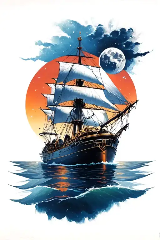 Seaman Sailing Ship Cyberpunk 3 Moons