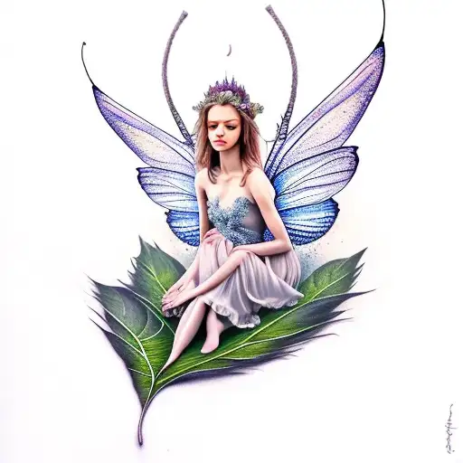 Fairy Floating On A Leaf