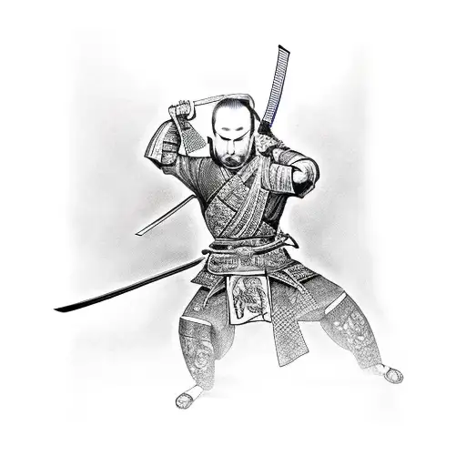 Samurai Holding Katana