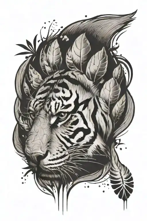 A Minimalist Design Of A Tiger Paw Print With A Nature Background