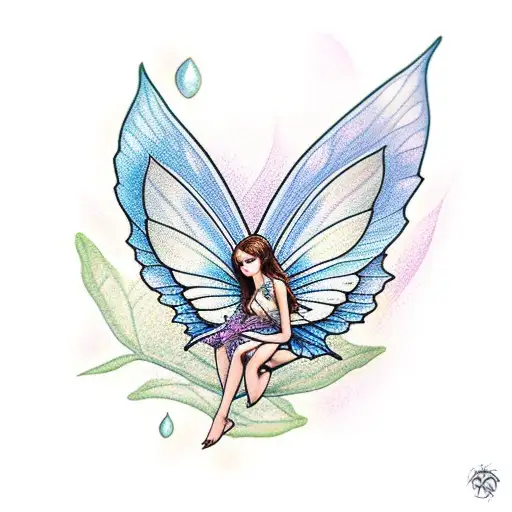 Fairy Floating On A Leaf