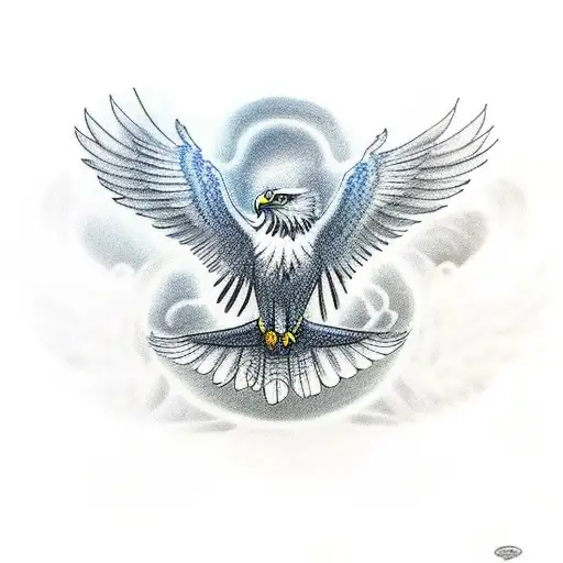 An Eagle In Flight With Outstretched Wings