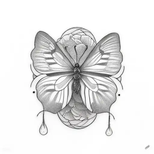 The Design Of A Color Tattoo For A Man's Sleeve Of 1 White Butterfly