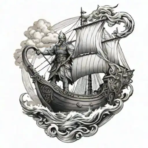 Valkyrie Viking Ship Sailing