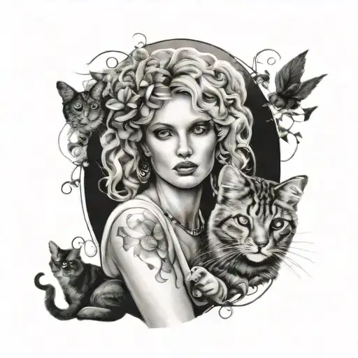 Aphrodite And Cat Surrounded