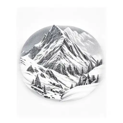 Mountain Scene With Dragon