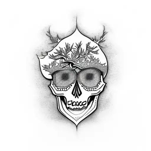 Skull And Tree Line