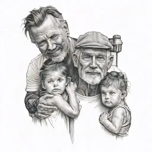 A Father With His Girls