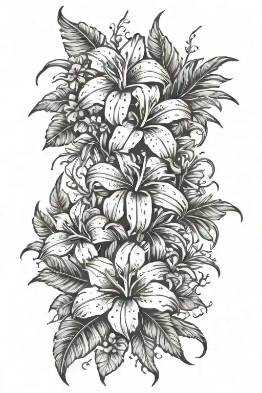 Hawaiian Flowers With Lightning Bolts