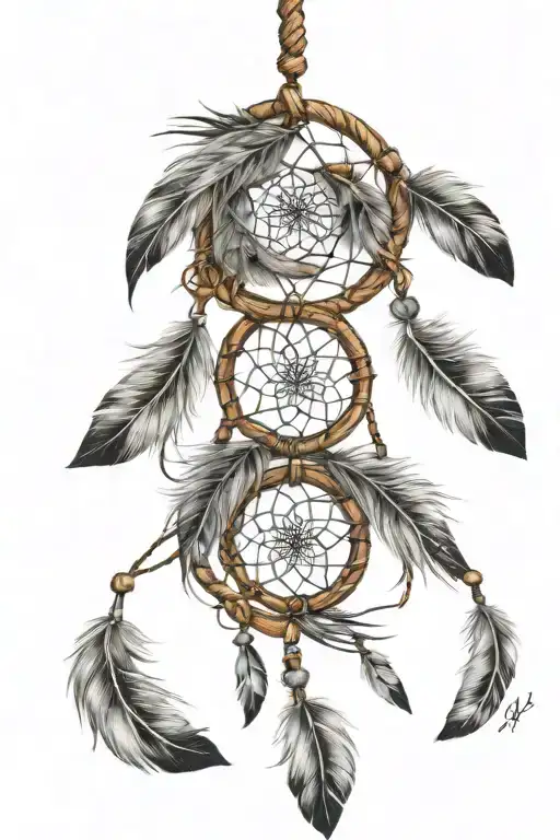 Dreamcatcher With Feathers Hanging