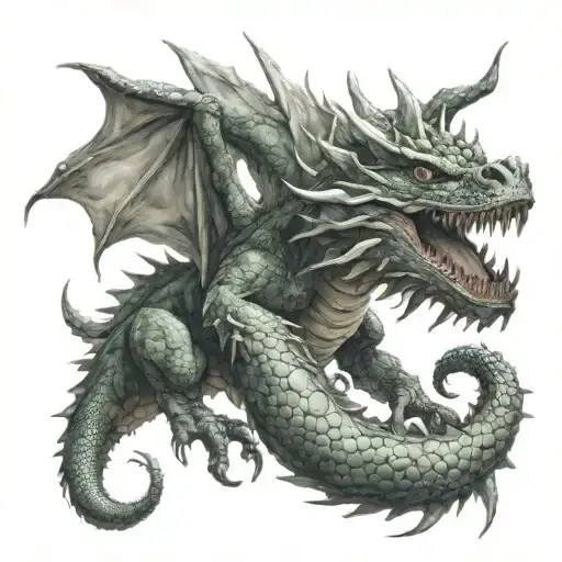 Earth Dragon Coils A Cross