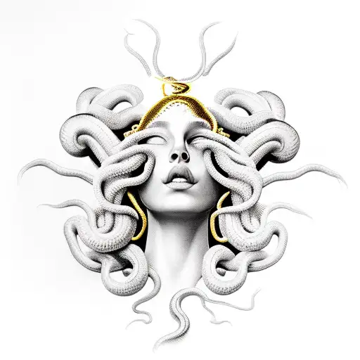 Medusa With A Golden Snake
