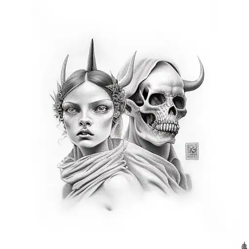 Angel And Devil On Shoulder