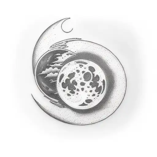 Broken Sword Going Through A Waxing Crescent Moon