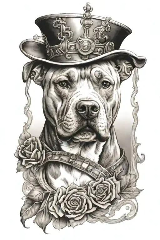 Pitbull Dog Inside A Queen Card