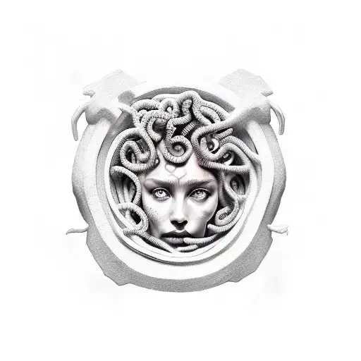 Medusa Com Guerreiro Em Cima