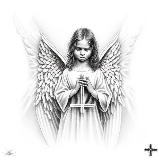 Angel With A Cross In Hands