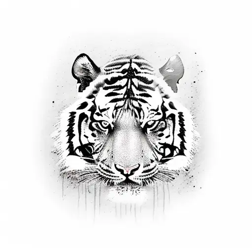 Tiger In A Suite Surrounded By Zombies And A Harley Quinn