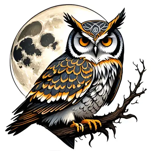 Paganism Owl Moon Runa Soul Dagaz And Wuno