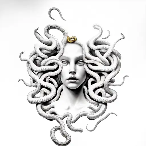 Medusa With A Golden Snake