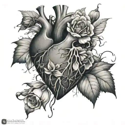 A Broken Heart With Flowers Emerging