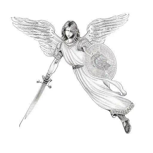 An Male Angel With A Sword