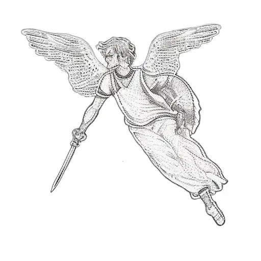 An Male Angel With A Sword