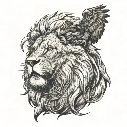 Lion With An Eagle