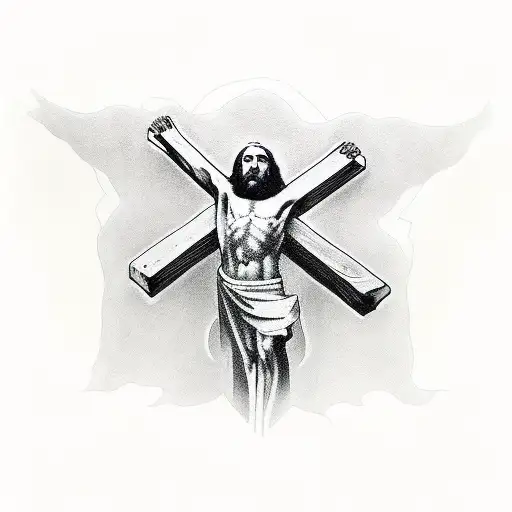 Jesus With Cross Whole Body