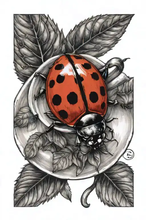 Cup Of Coffee And A Ladybug