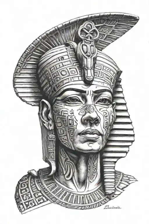 Egyptian Sarcophagus Adorned With Hieroglyphics