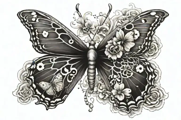 3D Mopho Butterfly With Infinity Symbol And Small Paw Print