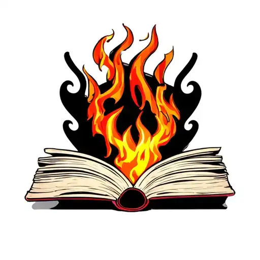 Book And Fire Flames