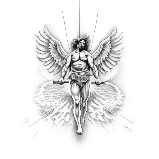 Icarus Falling Defined Muscle Grasping For Salvation