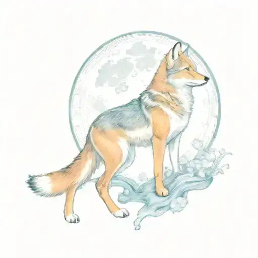 Eidelweiss Moon And Seated Coyote