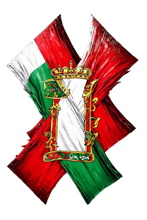 Polish Flag And Italian Flag Crisscross