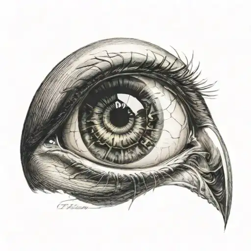 Eyeball With Papa And Little Bear Inside Of The Eye